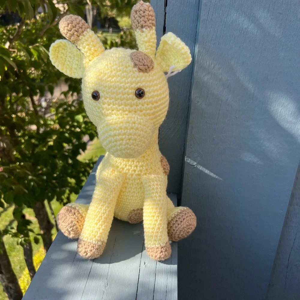 Handmade Crochet Sitting Giraffe